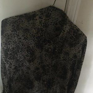 Leopard print long sleeved blouse, grrr!